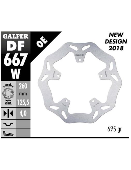 Disco GALFER Wave Fijo 260x4mm DF667W | Motoauto
