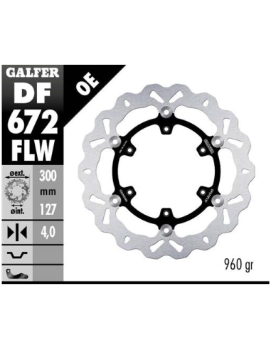 Disco GALFER Wave Flotante (C. Acero) DF672FLW | Motoauto