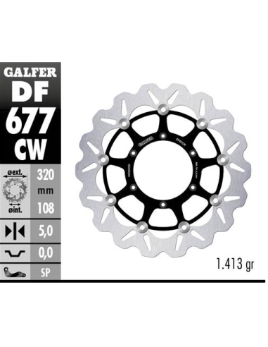 Disco GALFER Wave Flotante Completo (C DF677CW | Motoauto
