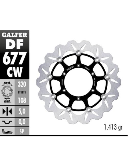 Disco GALFER Wave Flotante Completo (C DF677CW | Motoauto