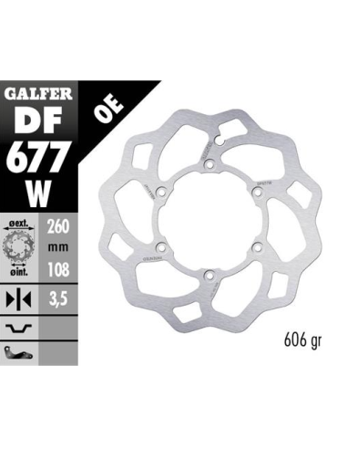 Disco GALFER Wave Fijo 260x3.5mm DF677W | Motoauto