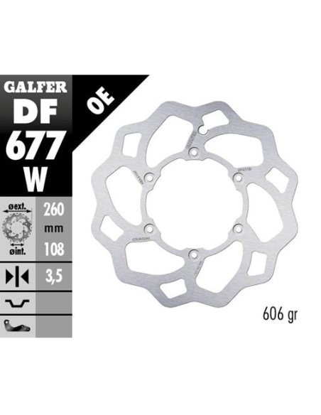 Disco GALFER Wave Fijo 260x3.5mm DF677W | Motoauto