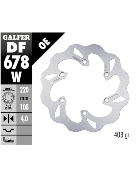 Disco GALFER Wave Fijo 220x4mm DF678W | Motoauto