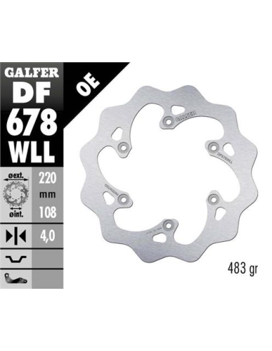 Disco GALFER Wave Fijo Slido 220x4mm DF678WLL | Motoauto