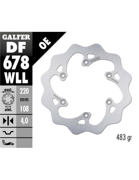 Disco GALFER Wave Fijo Slido 220x4mm DF678WLL | Motoauto