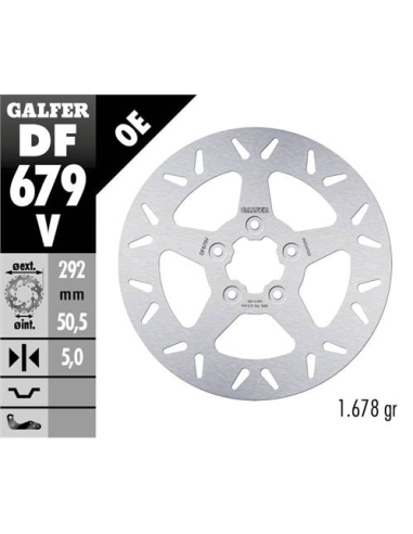 Disco GALFER Round Fixed 292x5mm DF679V | Motoauto
