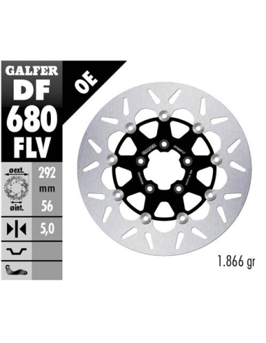 Disco GALFER Round Flotante (C. Acero) DF680FLV | Motoauto