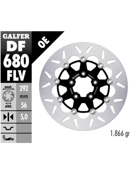Disco GALFER Round Flotante (C. Acero) DF680FLV | Motoauto