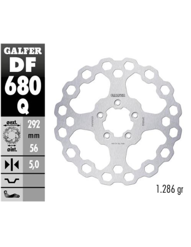 Disco GALFER Fijo Qubic 292x5mm DF680Q | Motoauto