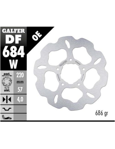 Disco GALFER Wave Fijo 219.5x4mm DF684W | Motoauto