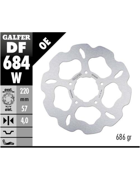 Disco GALFER Wave Fijo 219.5x4mm DF684W | Motoauto
