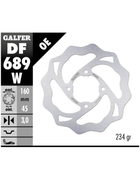 Disco GALFER Wave Fijo 160x3mm DF689W | Motoauto