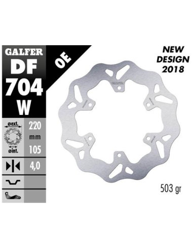 Disco GALFER Wave Fijo 220x4mm DF704W | Motoauto