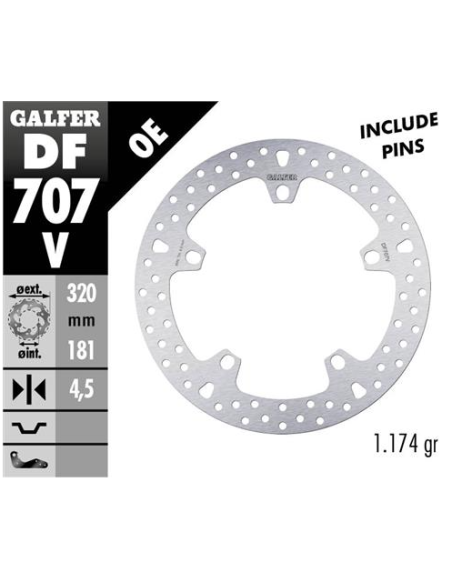 Disco GALFER Round Fixed 320x4.5mm DF707V | Motoauto