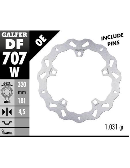 Disco GALFER Wave Fijo 320x4.5mm DF707W | Motoauto