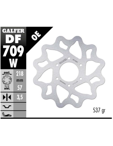 Disco GALFER Wave Fijo 218x3.5mm DF709W | Motoauto