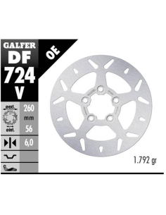 Disco GALFER Round Fixed 260x6mm DF724V | Motoauto