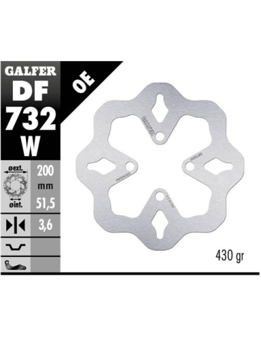 Disco GALFER Wave Fijo 200x3.5mm DF732W | Motoauto
