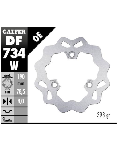 Disco GALFER Wave Fijo 190x4mm DF734W | Motoauto
