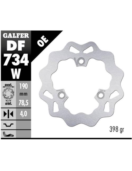 Disco GALFER Wave Fijo 190x4mm DF734W | Motoauto