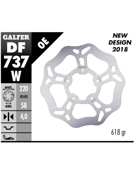 Disco GALFER Wave Fijo 220x4mm DF737W | Motoauto