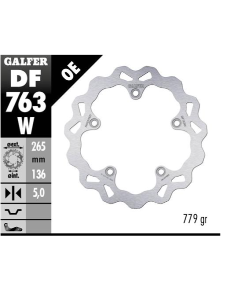 Disco GALFER Wave Fijo 265x5mm DF763W | Motoauto