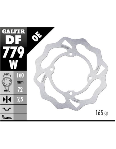 Disco GALFER Wave Fijo 160x2.5mm DF779W | Motoauto