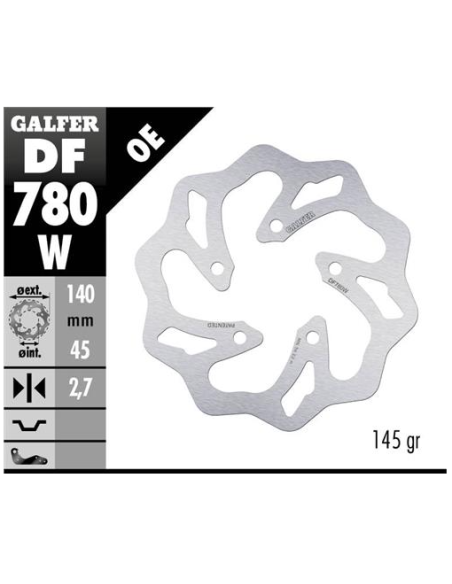 Disco GALFER Wave Fijo 140x2.7mm DF780W | Motoauto