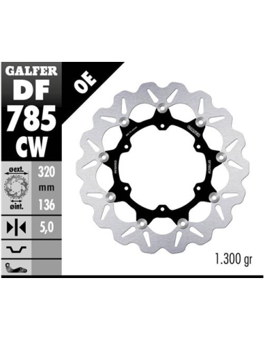 Disco GALFER Wave Flotante Completo (C DF785CW | Motoauto