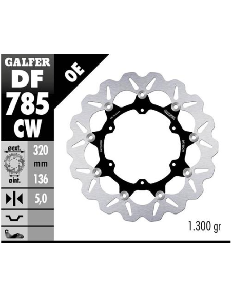 Disco GALFER Wave Flotante Completo (C DF785CW | Motoauto