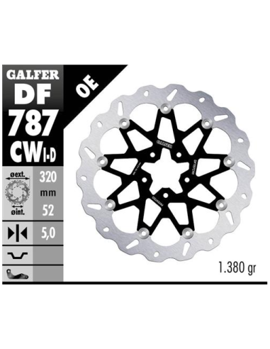 Disco GALFER Wave Flotante Completo DF787CWI | Motoauto