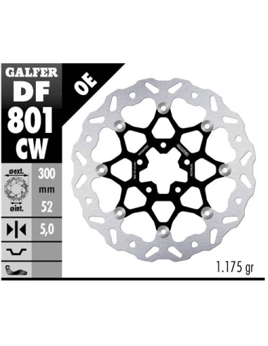 Disco GALFER Wave Flotante 300x5mm (C DF801CW | Motoauto