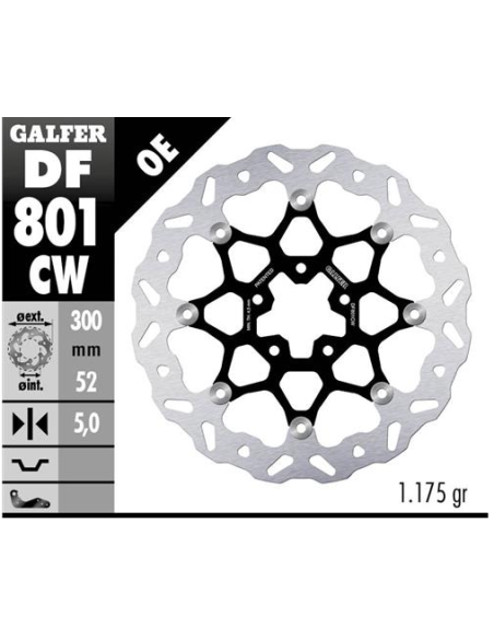 Disco GALFER Wave Flotante 300x5mm (C DF801CW | Motoauto