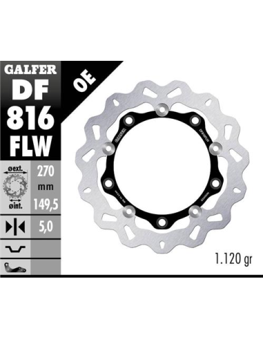 Disco GALFER Wave Flotante (C. Acero) DF816FLW | Motoauto