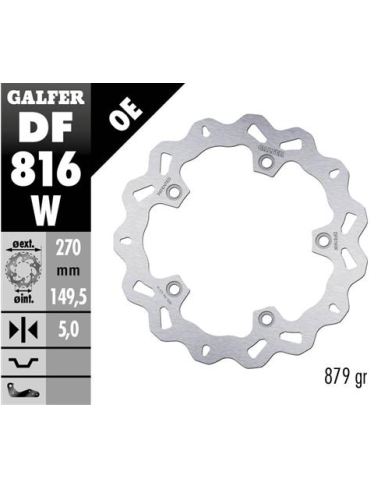 Disco GALFER Wave Fijo 270x5mm DF816W | Motoauto