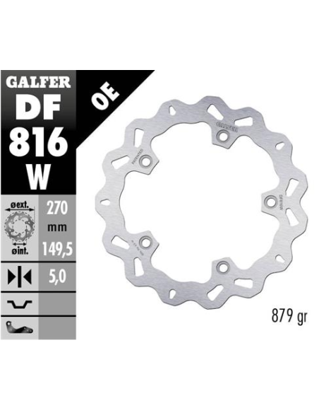 Disco GALFER Wave Fijo 270x5mm DF816W | Motoauto