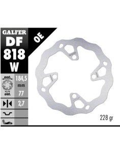 Disco GALFER Wave Fijo 185x2.7mm DF818W | Motoauto