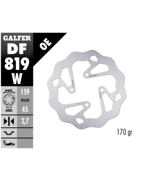 Disco GALFER Wave Fijo 159.5x2.7mm DF819W | Motoauto