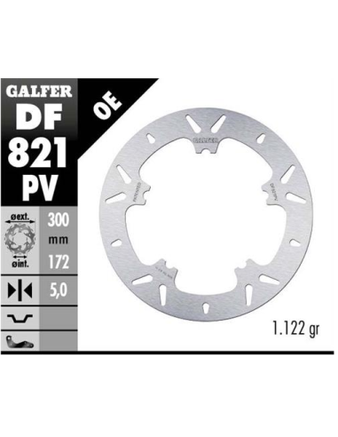 Disco GALFER Round Brake Track 300x5mm DF821PV | Motoauto