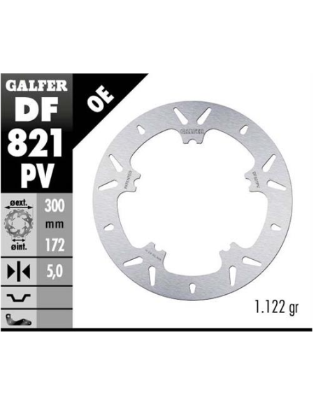 Disco GALFER Round Brake Track 300x5mm DF821PV | Motoauto