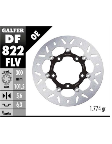 Disco GALFER Round Flotante (C. Acero) DF822FLV | Motoauto