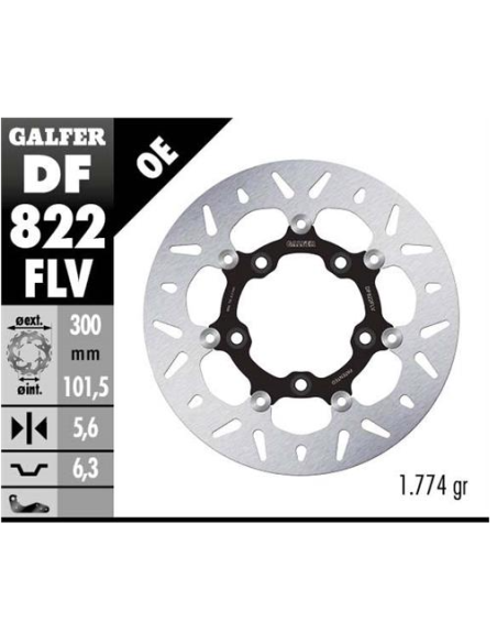 Disco GALFER Round Flotante (C. Acero) DF822FLV | Motoauto
