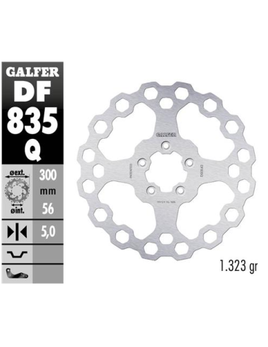 Disco GALFER Fijo Qubic 300x5mm DF835Q | Motoauto