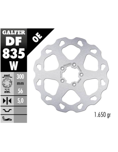 Disco GALFER Wave Fijo 300x5mm DF835W | Motoauto