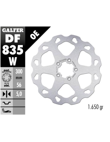 Disco GALFER Wave Fijo 300x5mm DF835W | Motoauto