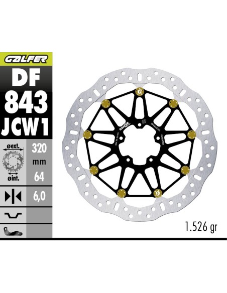 DISC WAVE FLOATECH 320X6MM (FRONT) DF843JCW1G03 | Motoauto