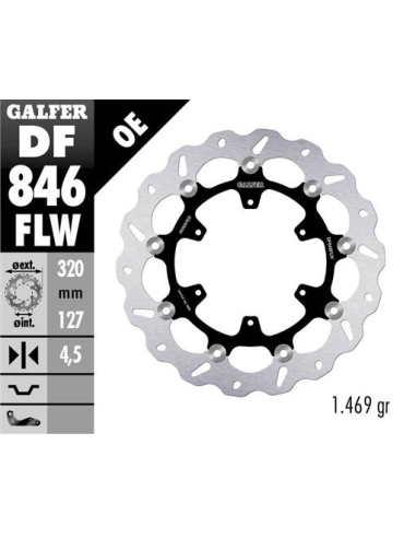 Disco GALFER Wave Flotante (C. Acero) DF846FLW | Motoauto