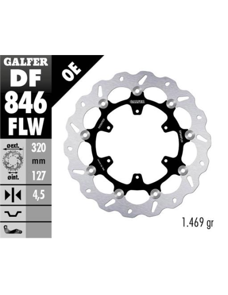 Disco GALFER Wave Flotante (C. Acero) DF846FLW | Motoauto