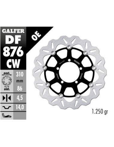 Disco GALFER Wave Flotante Completo (C DF876CW | Motoauto