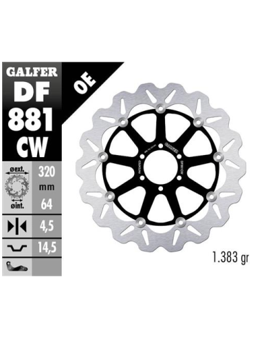 Disco GALFER Wave Flotante Completo (C DF881CW | Motoauto
